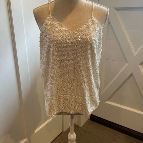 Gorgeous White Tibi Sequence Top Great Condition size 4 - Picture 11 of 13